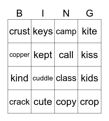 Cat / Kite rule Bingo Card