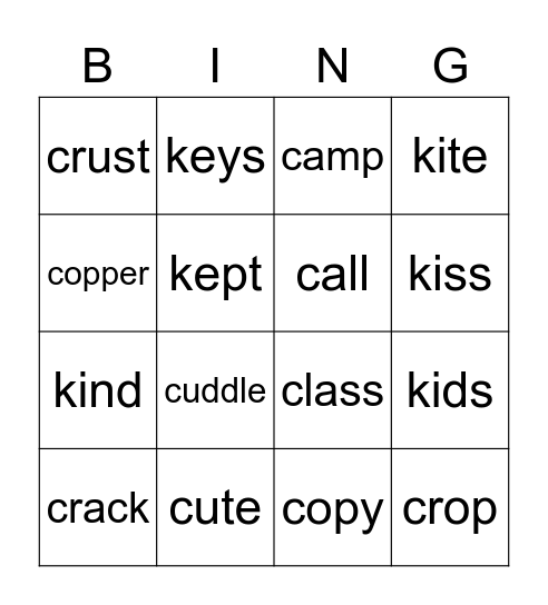 Cat / Kite rule Bingo Card