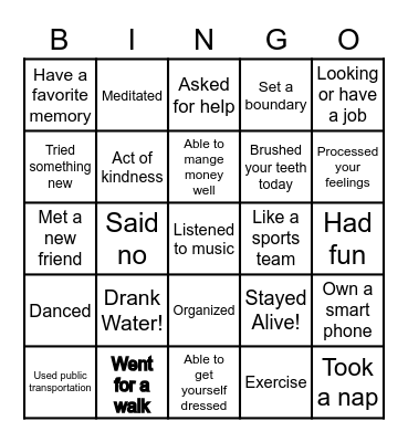 What is OT? Bingo Card
