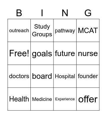 PMSA Bingo Card