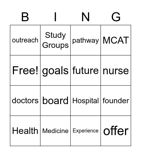 PMSA Bingo Card