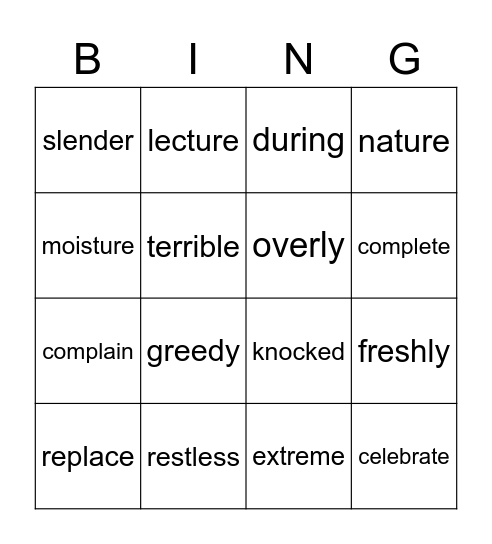 ARLO Bingo Card