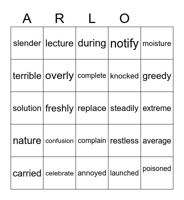 Bingo Card