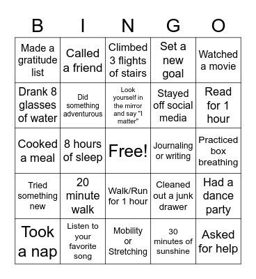 March Into Spring! Bingo Card