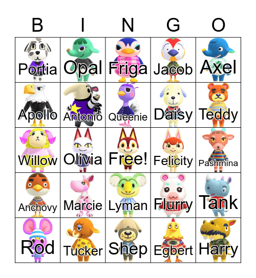 Luxie Villager Hunt Bingo 2023 Bingo Card