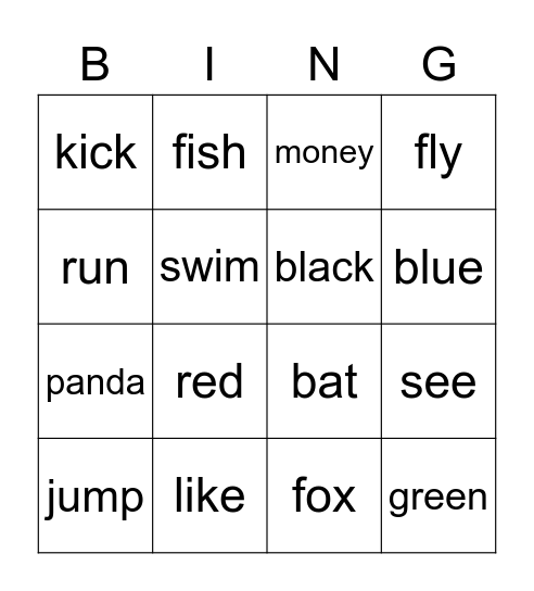 BINGO, 4th Term, WEEK 1 Bingo Card