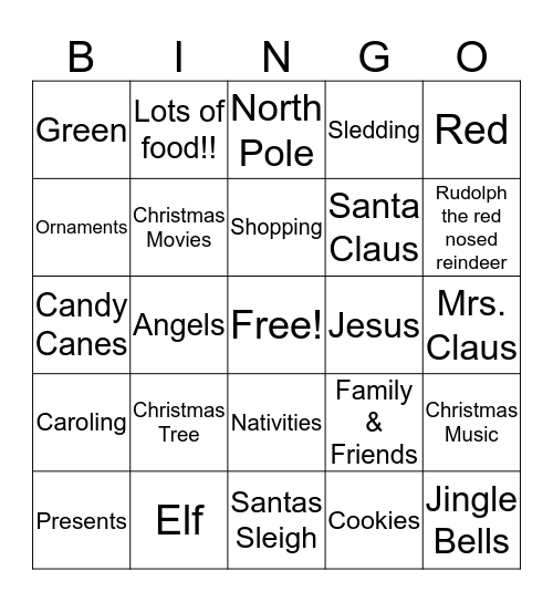 Christmas Bingo Card