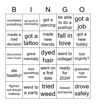 test Bingo Card