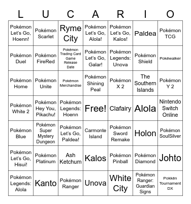 Pokémon Day 2023 Bingo Card