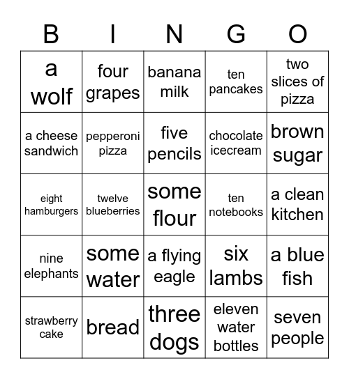 There is/are Bingo Card