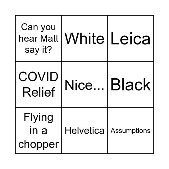 Bryan Bingo Card