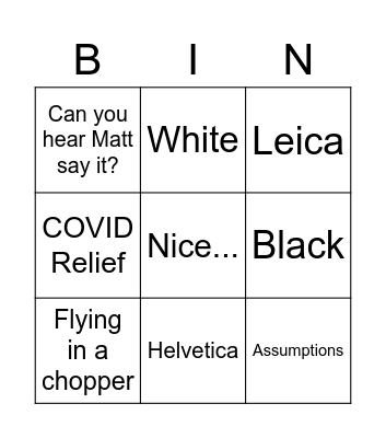 Bryan Bingo Card