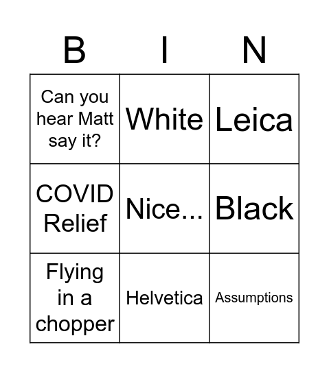 Bryan Bingo Card
