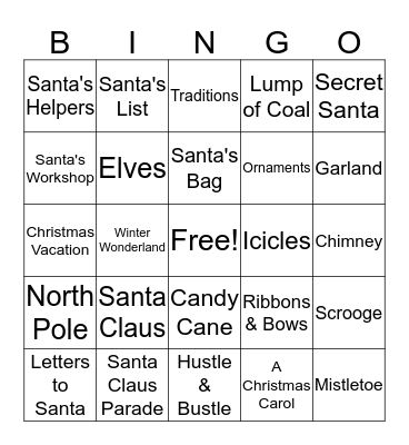 Christmas Bingo Card