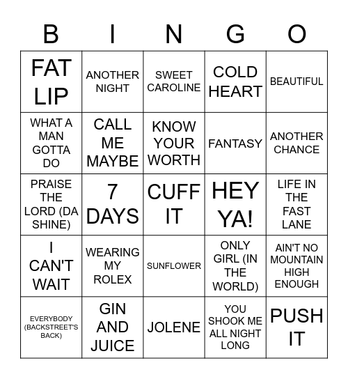 SHADY PALM'S Bingo Card