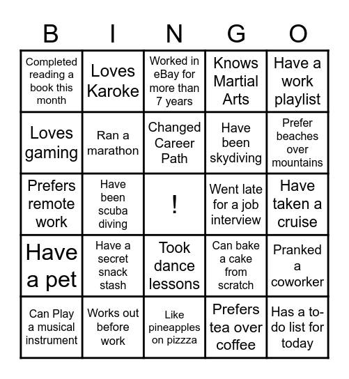 Office Bingo Card