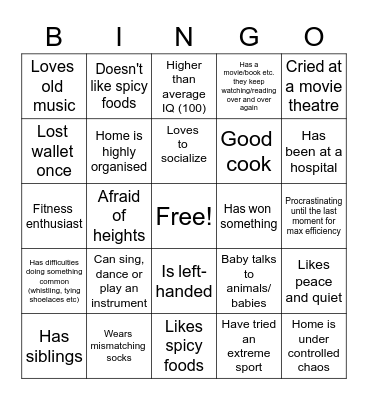 Rolling Phones Social bingo Card