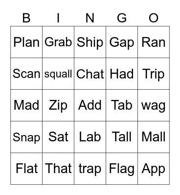 Words That Rhyme -1 Bingo Card