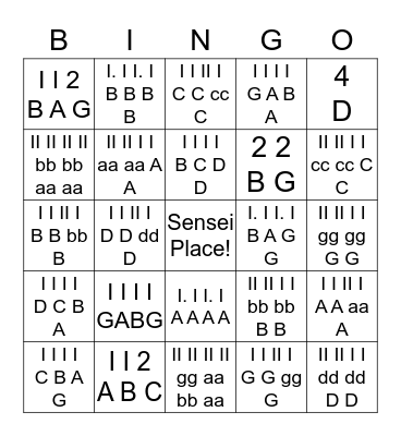 Recorder Bingo Card