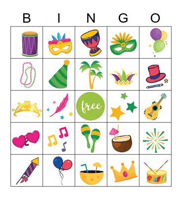 Mardi Gras Bingo Card