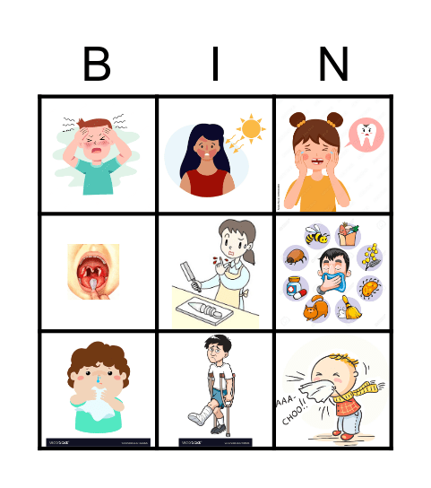 Illness Bingo Card
