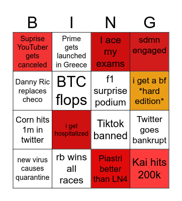 Bingo 2023 Bingo Card