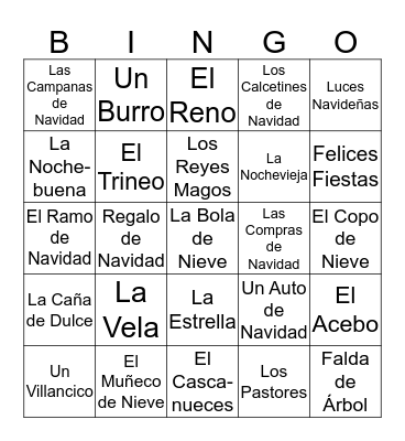 La Navidad Está En Puertas Bingo Card