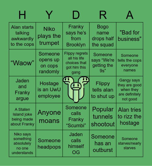 HYDRA BOZO SQUAD VAULT Bingo Card