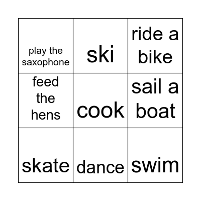 Free time - Bingo Card