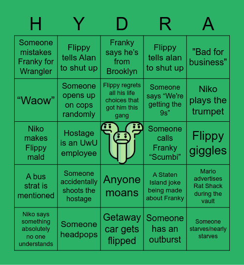 HYDRA BOZO SQUAD VAULT Bingo Card