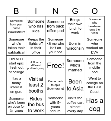 DoCo QM Bingo Card