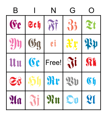 ABC BINGO Card