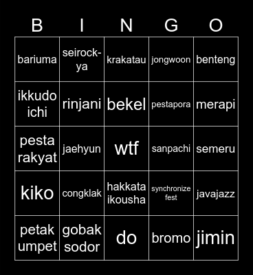 mlma <;3 Bingo Card