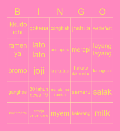 Lals Bingo Card