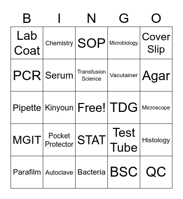 Lab Week BINGO Card