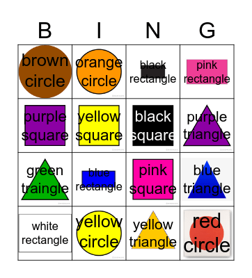 SHAPES Bingo Card