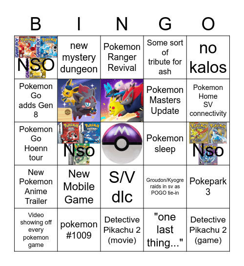 Pokemon presents 2023 Bingo Card