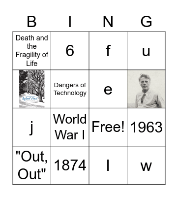 Robert Frost Bingo Card