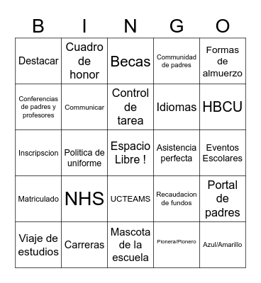 UCTEAMS BINGO Card