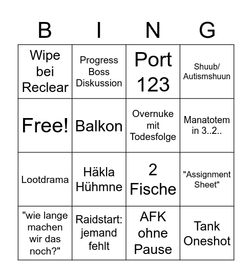 Atom WoW Raid Bingo Card