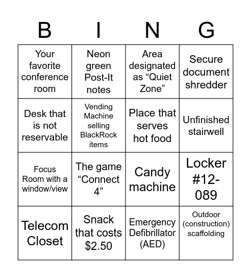 50 Hudson Yards Bingo Card