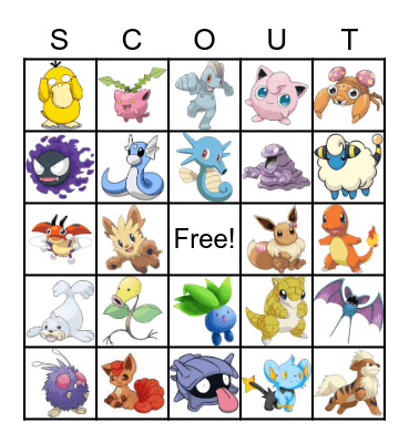 Pokemon Bingo Card