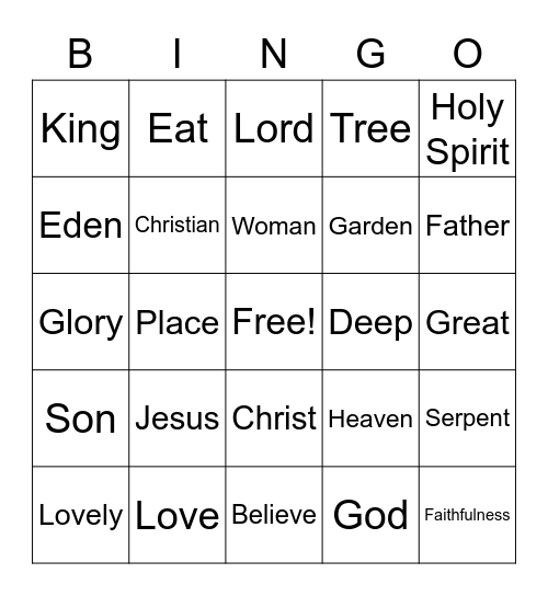 February 26 Worship Bingo  (Listen for these words during worship and mark them)  No prizes - just for fun Bingo Card
