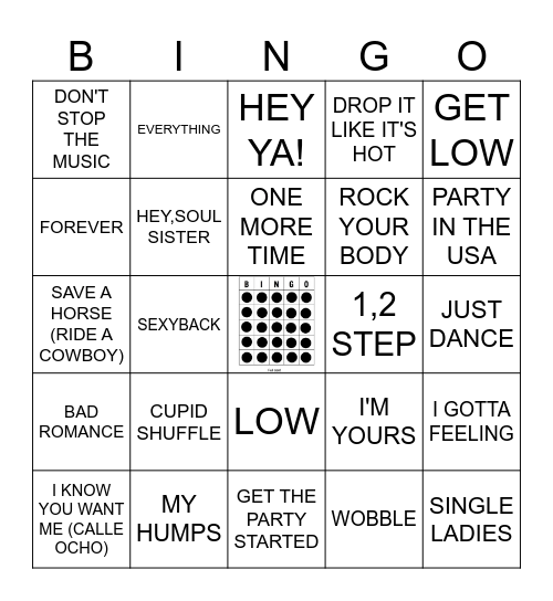 Best Dance Songs 2000-2009 Bingo Card