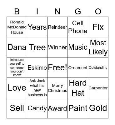 Christmas Bingo Card