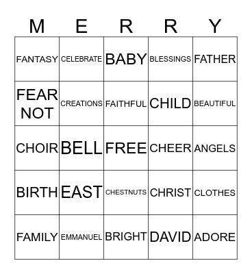 CHRISTMAS Bingo Card