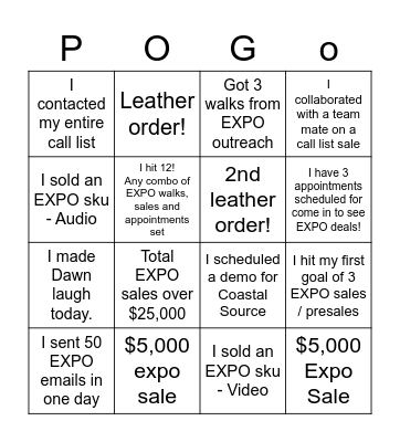 exPO binGO Card