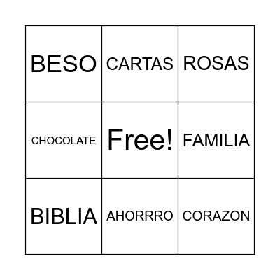 LOTERIA PARA PAREJAS Bingo Card