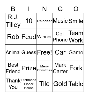Christmas Bingo Card