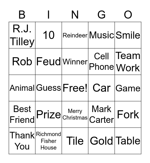 Christmas Bingo Card